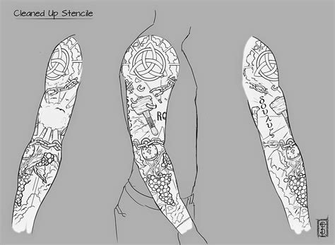 Full Sleeve Blank Arm Tattoo Template